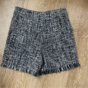 Zara tweed shorts with fringe